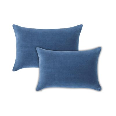 Stella Plush Velvet Lumbar Throw Pillow Covers, 14"x 20", Set of 2