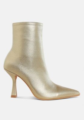 Womens Farnak Metallic Pointed Toe Ankle Boots