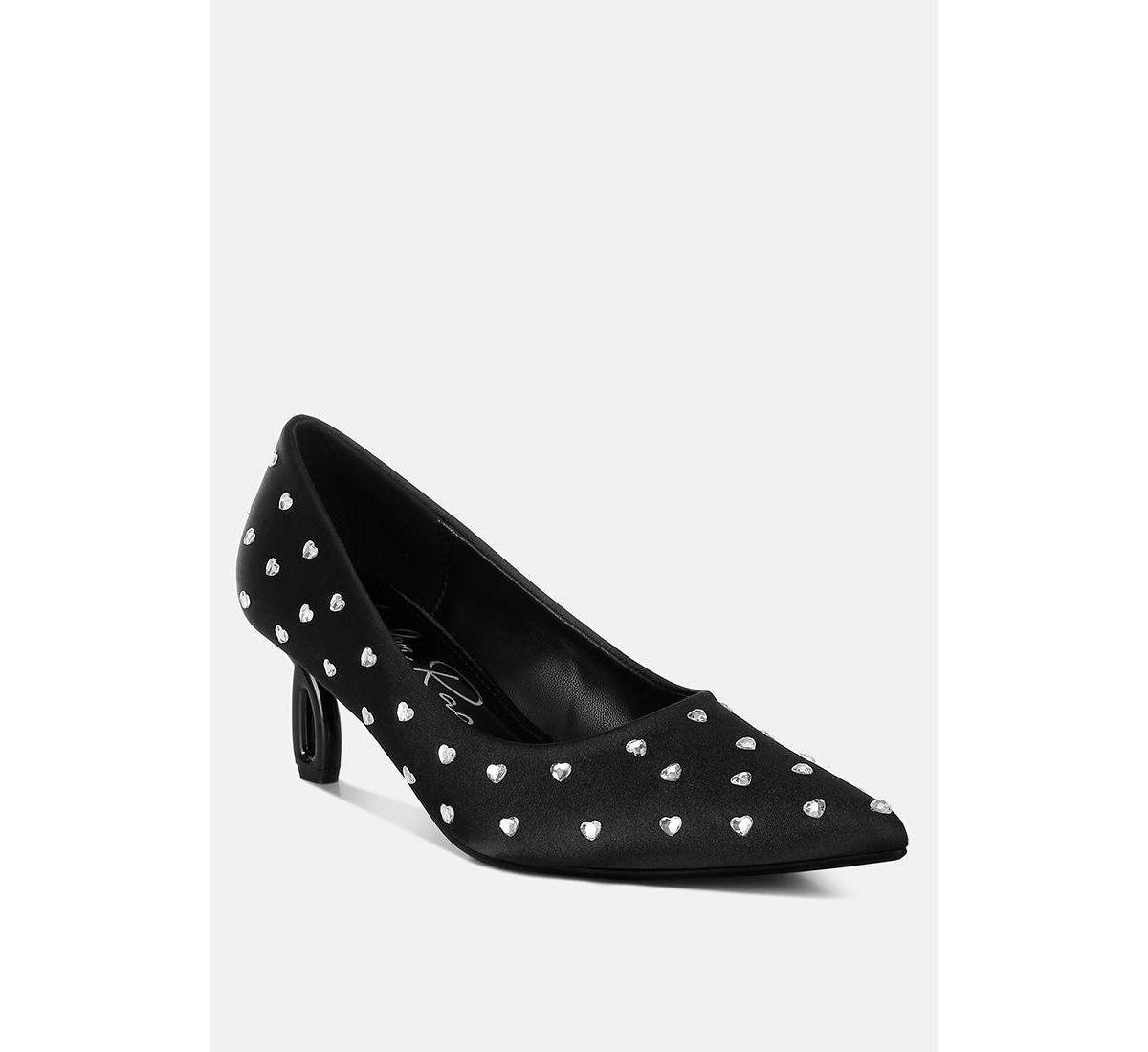 London Rag Madhara Heart-Shaped Rhinestones Pumps