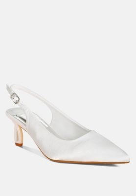 Womens Vinca Satin Pointed Toe Slingbacks