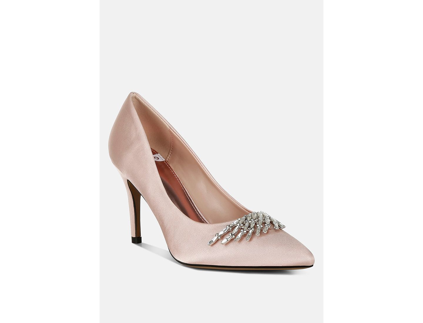 Женские туфли Rag & Co Rhodolia Diamante Brooch Detail Satin Pumps, цвет: Пудровый атласный — фото 1