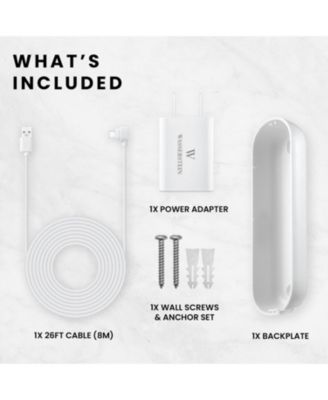 Power Adapter (5.2V 2A) with L-Shaped USB-C Cable (26ft.) & Backplate