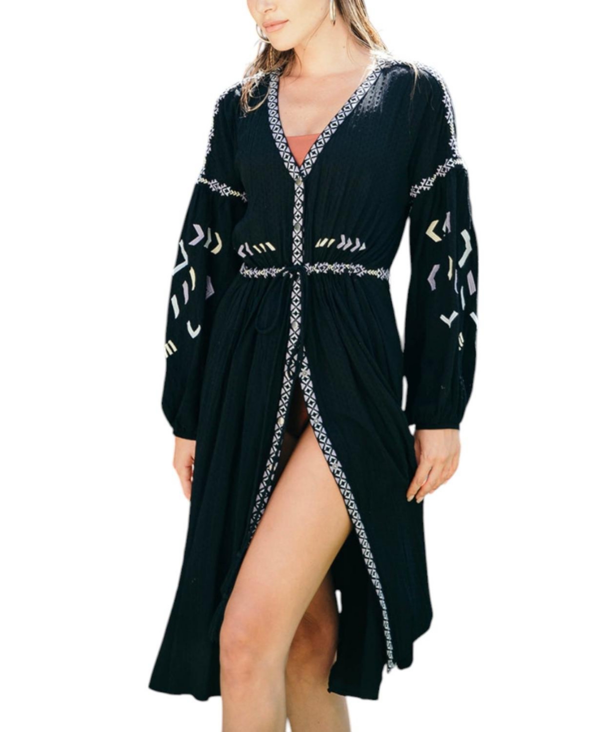 Women's Embroider Kaftan - Black