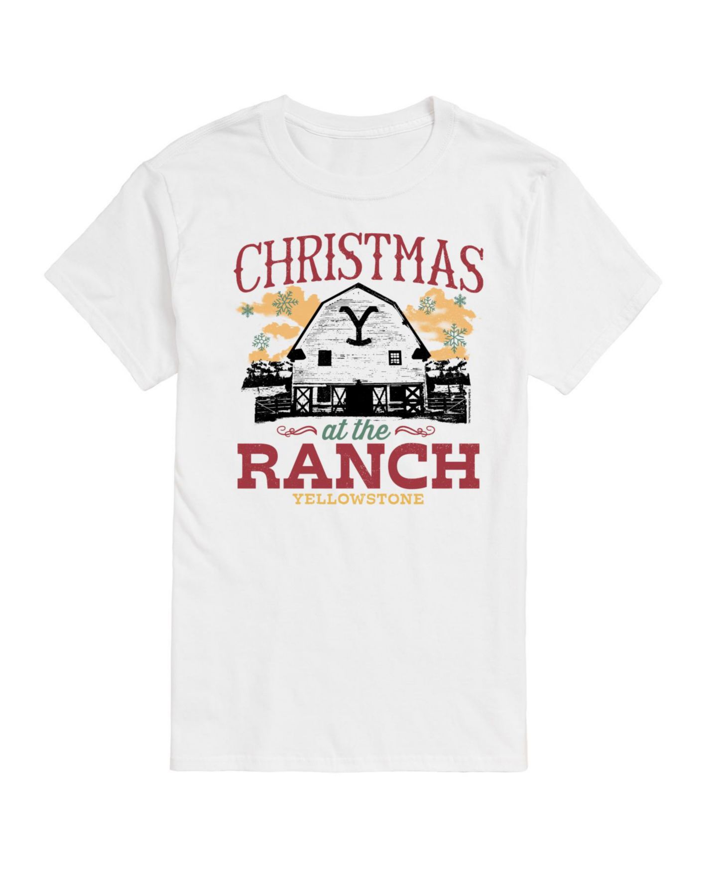 Мужская футболка AIRWAVES Yellowstone Christmas Ranch Rules Short Sleeve, цвет: Белый — фото 1