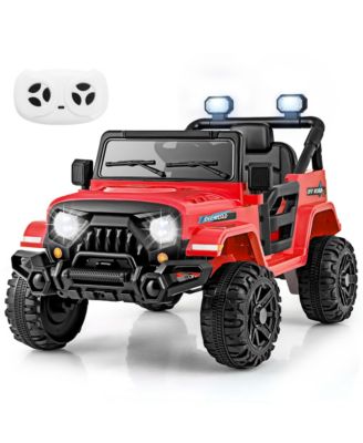12V Kids Ride on Truck Car w/Remote Control Threaded Wheels 3 Speeds LED Lights