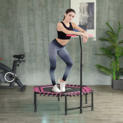 45" Rebounder Trampoline with LED Light & Adjustable Handle,