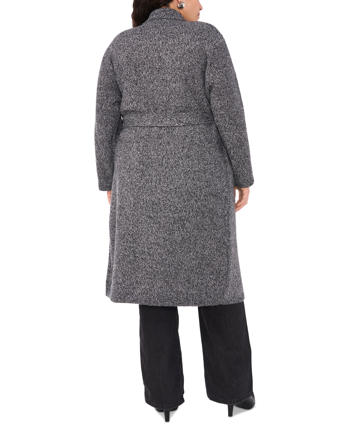 Vince Camuto Plus Size Notch-Collar Belted Cardigan, Exclusively at Macy's