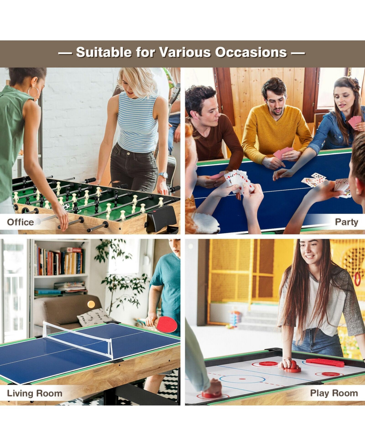 Gouun 10-in-1 Multi Combo Game Table Set for Home