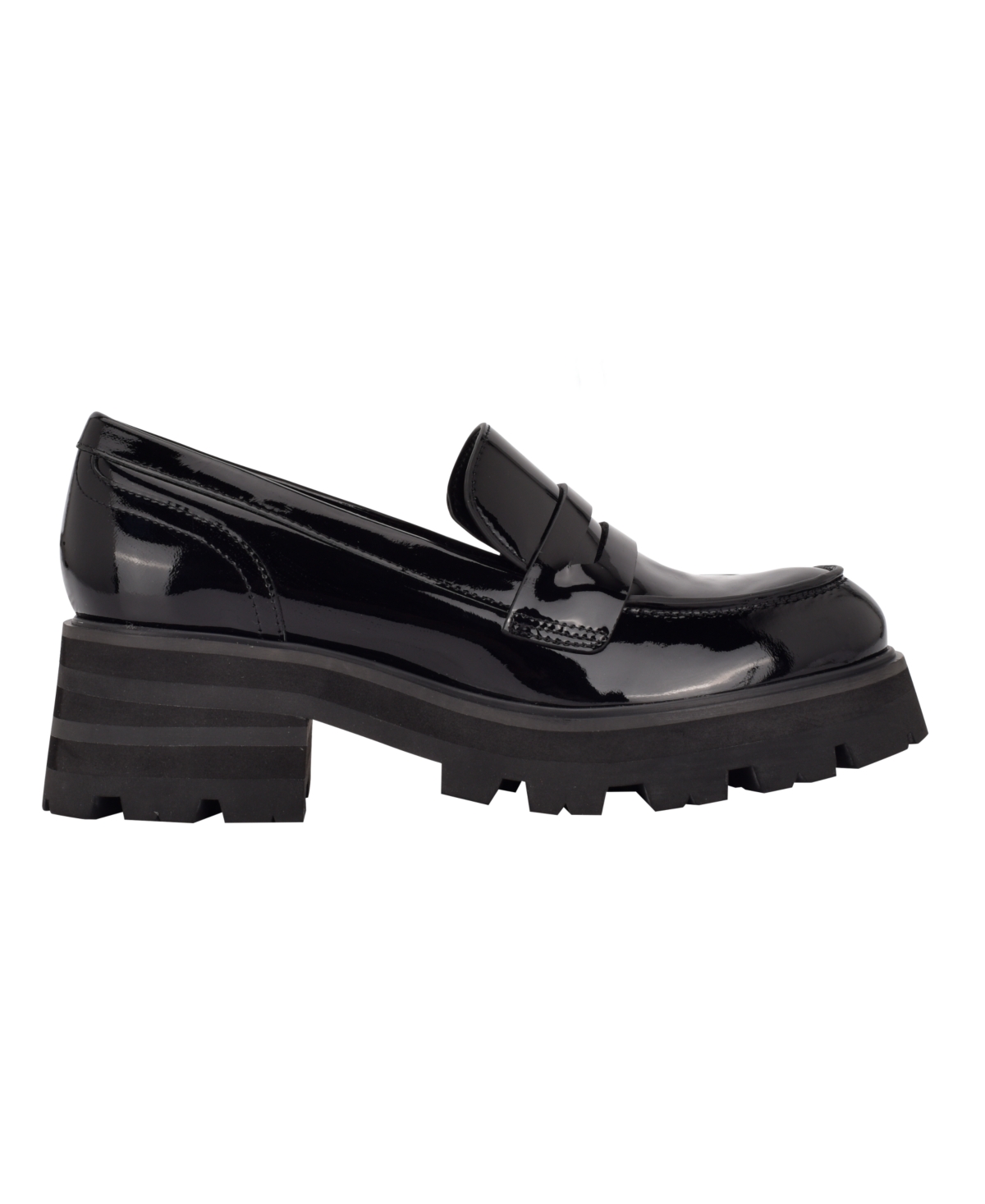 Marc Fisher Ltd Latika Platform Loafer In Black Patent Leather