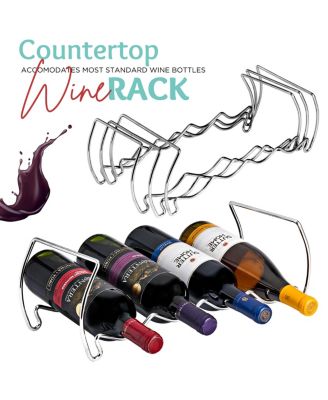 3-Tier Stackable Silver Wine Rack - Perfect for Bar, Wine Cellar, Basement, Cabinet, Pantry, etc (Hold 12 Bottles)