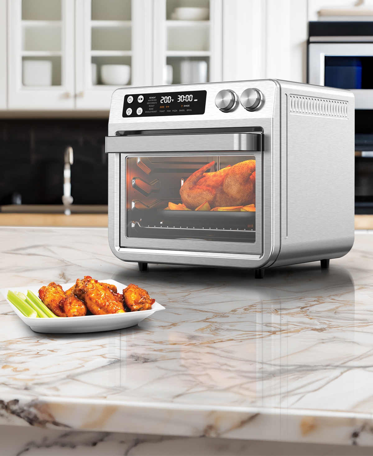 Megachef 25 Liter Digital Electric Air Fryer And Countertop Oven In Silver