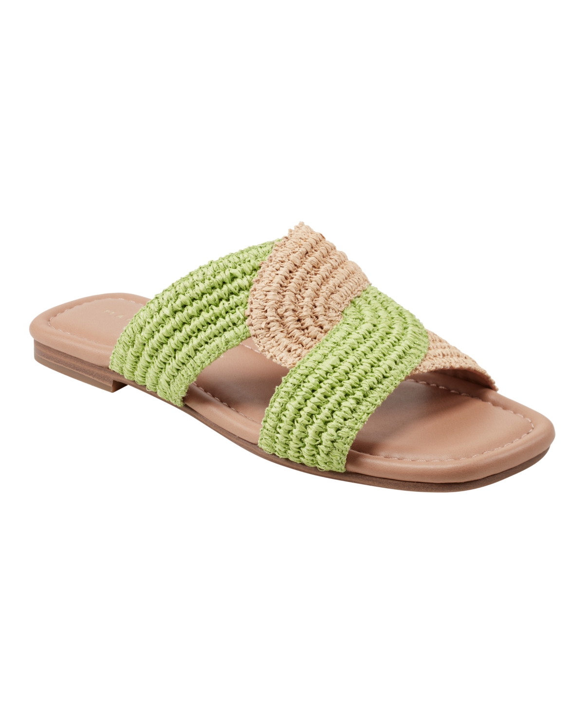 Marc Fisher Ltd Navie Slide Sandal In Light Green,natural