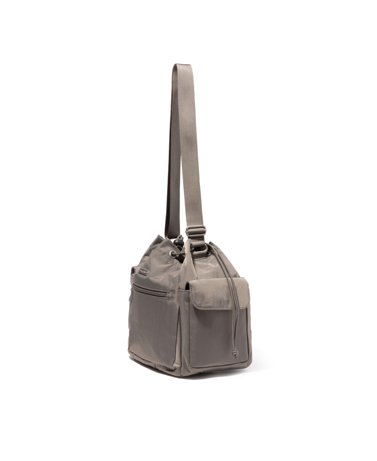 Baggallini Drawstring Crossbody Bag In Pewter