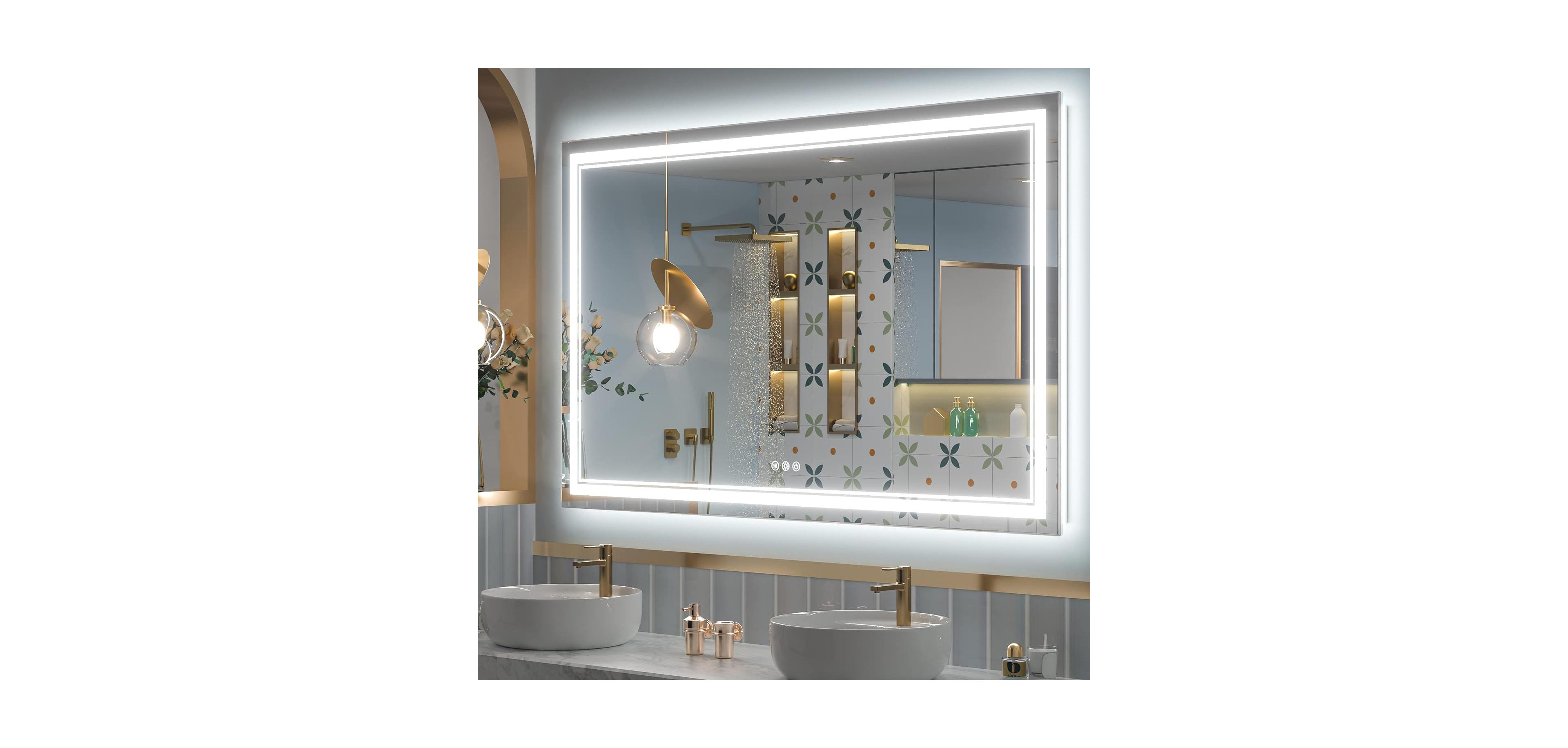 keonjinn Led Bathroom Mirror with Frontlit and Backlit