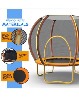 42 Inches Kids Trampoline Bouncing Jumping Mat Recreational Trampoline with Enclosure Net and Heavy Duty Frame