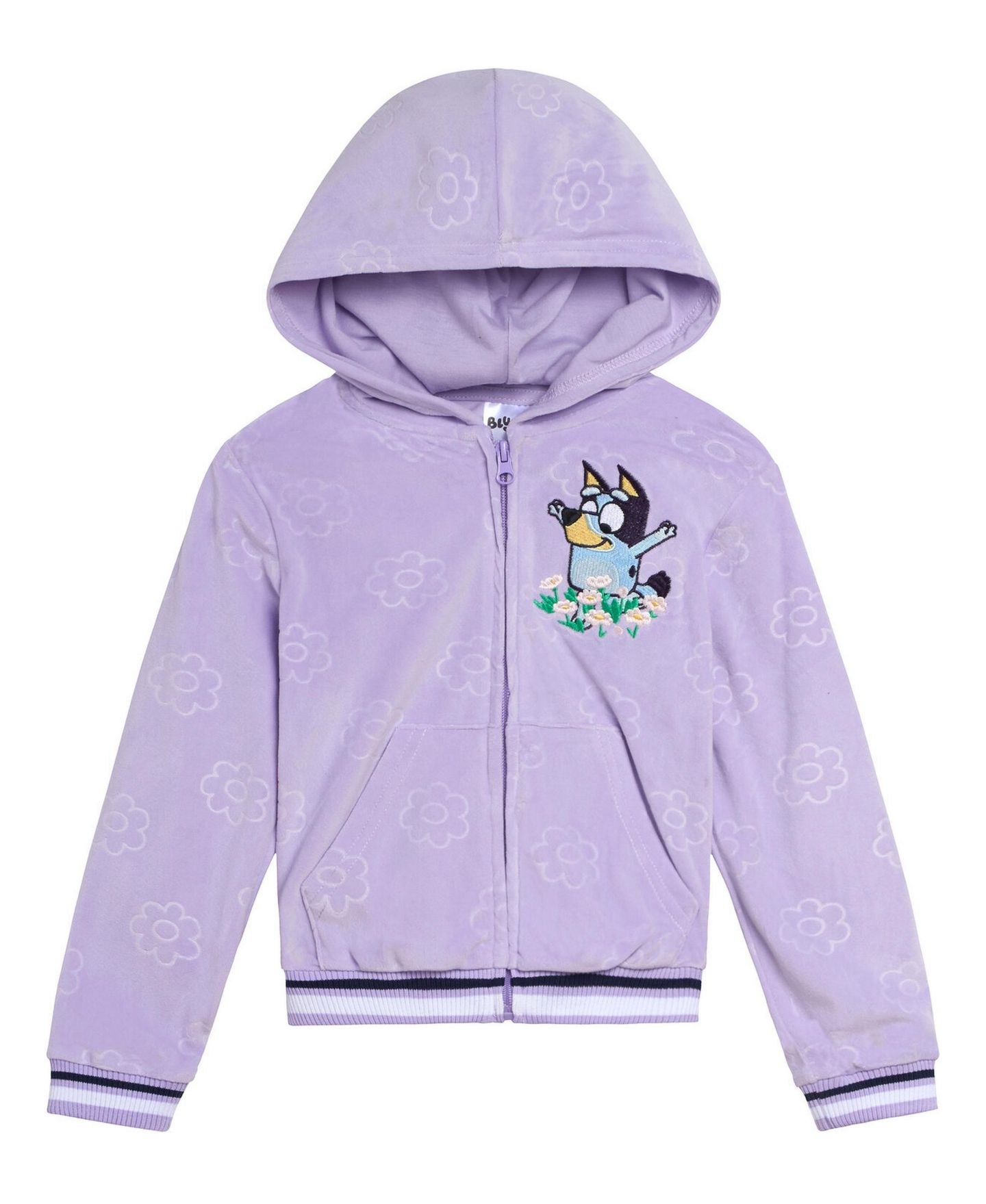 Комплект Bluey Velour Hoodie and Pants Set для девочек, цвет: Лавандовый — фото 2