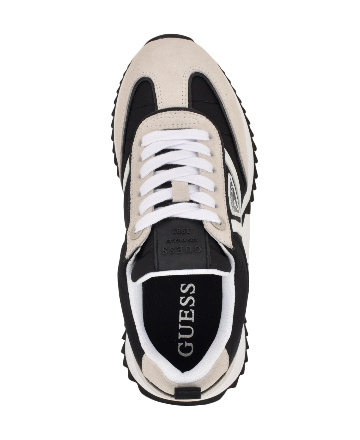 Shop Guess Women's Bail Logo Retro Jogger Sneakers In Black,white