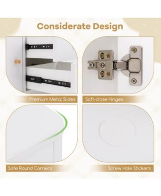 Kids Toy Storage Organizer Wooden Children Bookshelf Storage Chest with Open Shelf