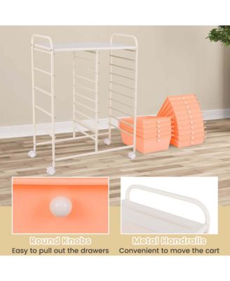 15-Drawer Rolling Storage Cart for Tools, Scrapbook Paper, Office and School Organization