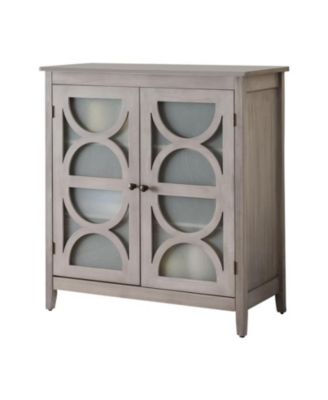 - Folsom Wood Console Table/Accent Cabinet, Wash Gray
