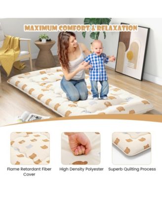 Twin Size Foldable Futon Mattress with Washable Cover and Carry Bag