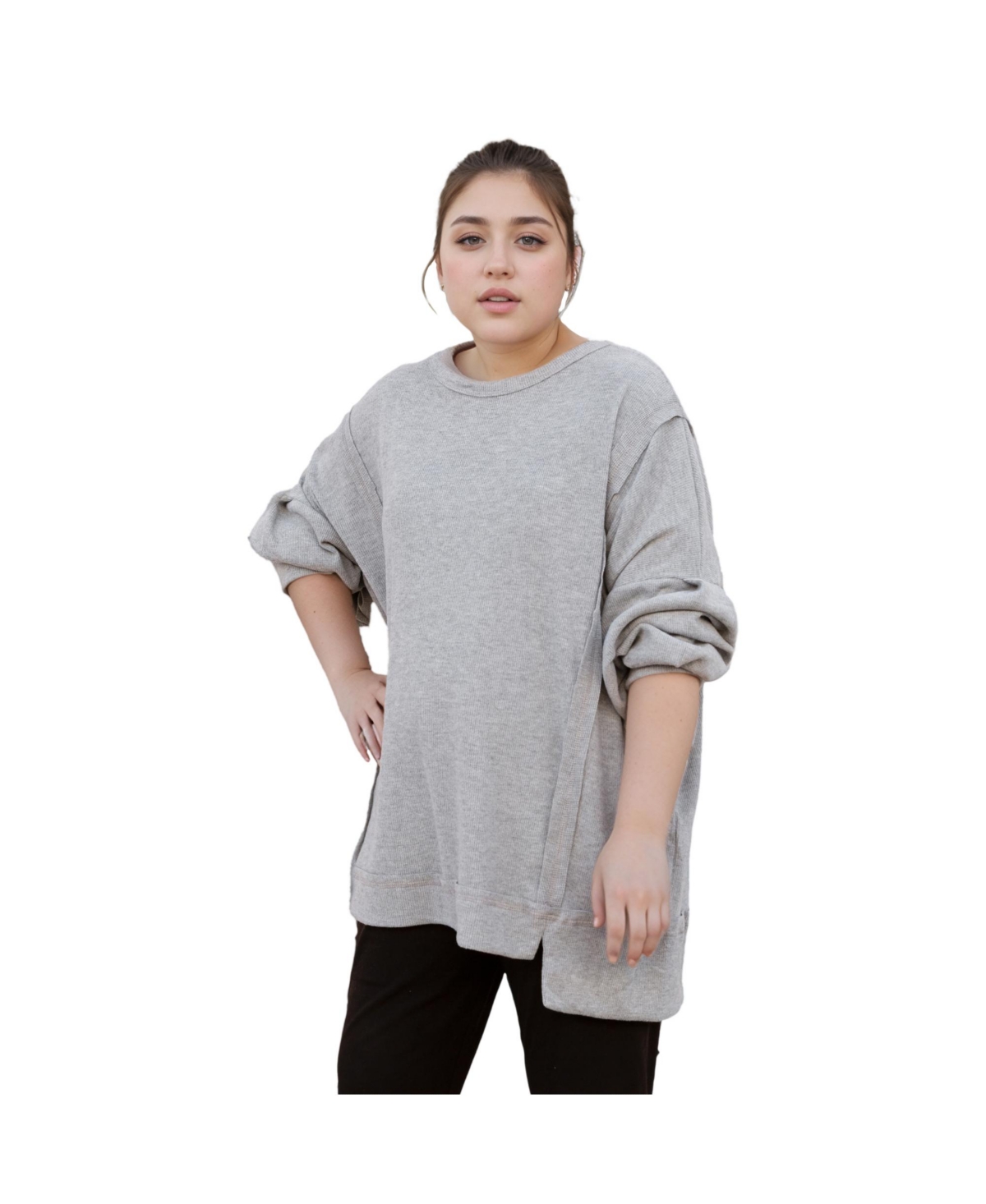 Standards & Practices Plus Size Long Sleeve Casual Knit Top