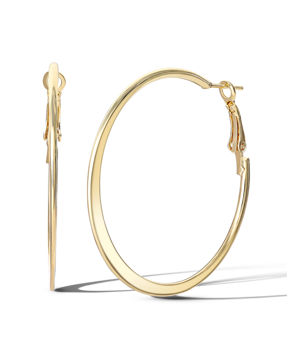 Gold-Tone 44.8MM Flat Omega Hoop Earrings - Gold tone