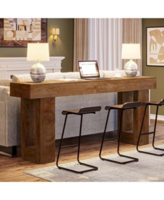 Long Console Table, 63 inches Wooden Rectangular Sofa Table for Behind the Couch, Farmhouse Entryway Table for Hallway, Living Room