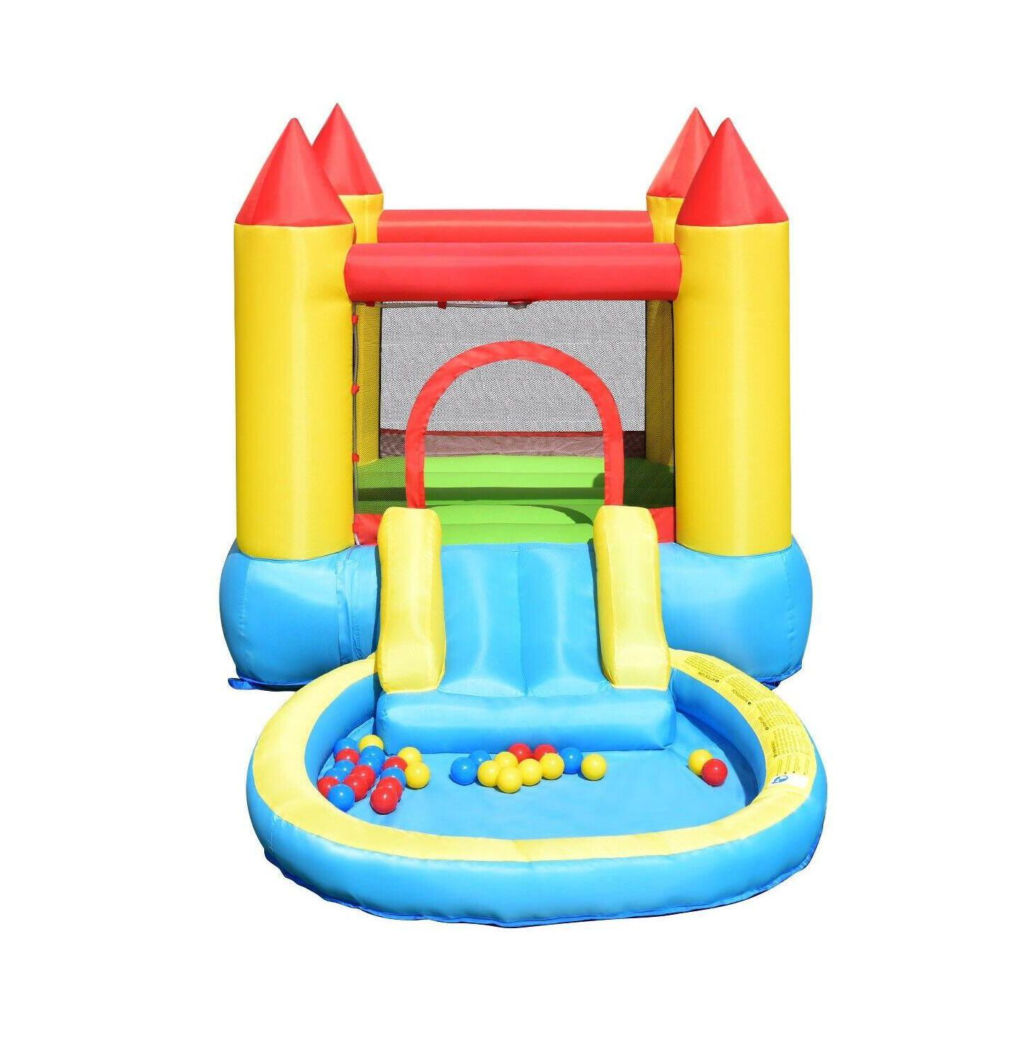 Детские игрушки GOUUN Kids Inflatable Bounce House Castle with Balls Pool and Bag, цвет: Синий — фото 2