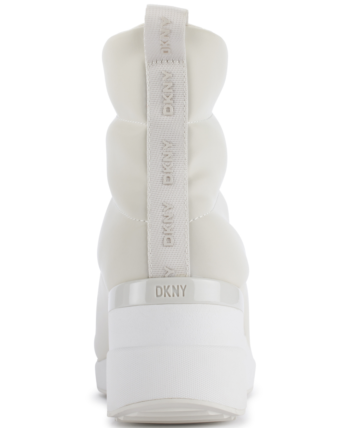 Shop Dkny Women's Parla Zip Up Wedge Winter Booties In Soft White