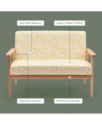 Modern Fabric Loveseat Sofa Couch Upholstered 2-Seat Armchair