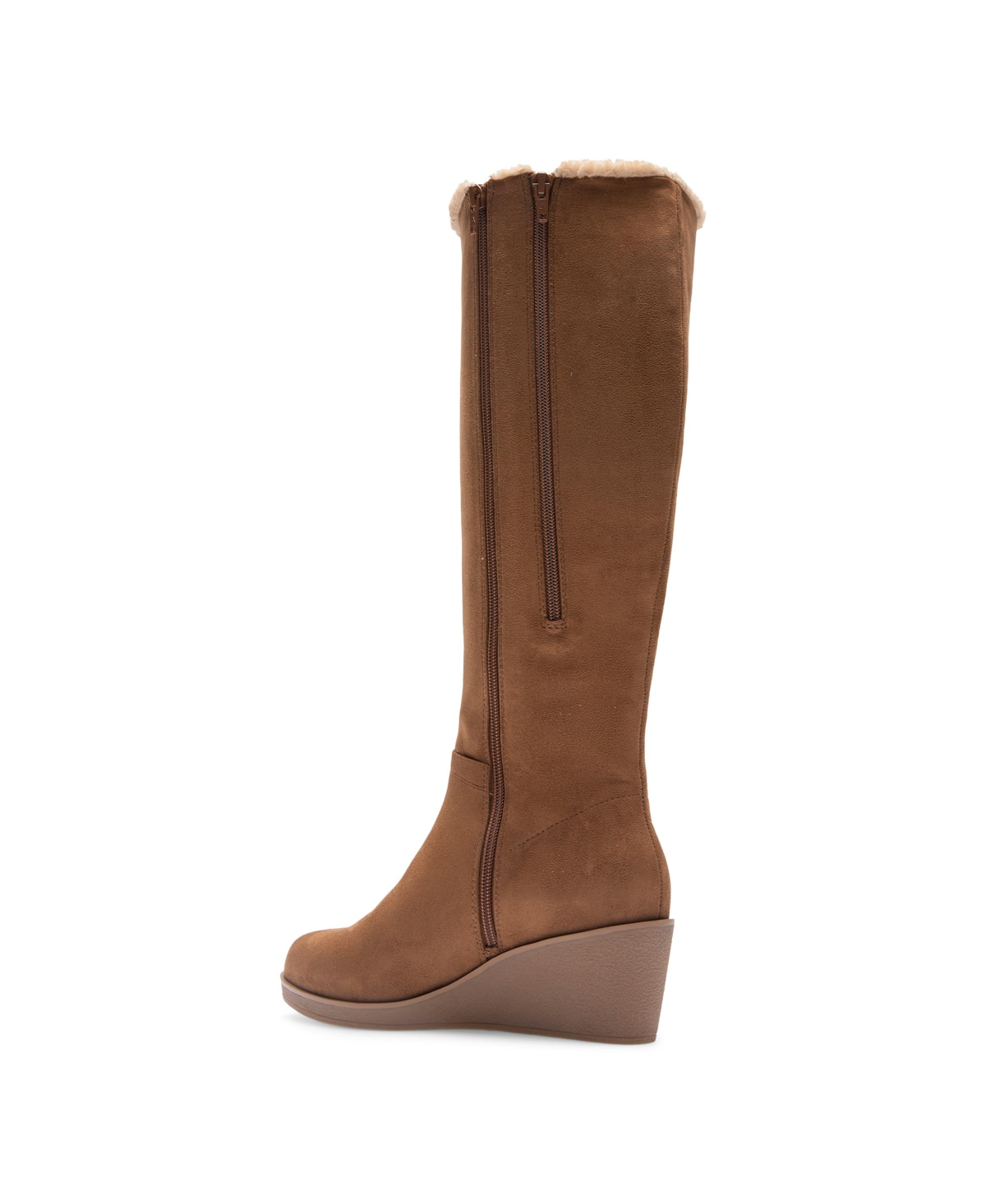AEROSOLES WOMEN'S BINOCULAR SHEARLING TALL WEDGE BOOTS 