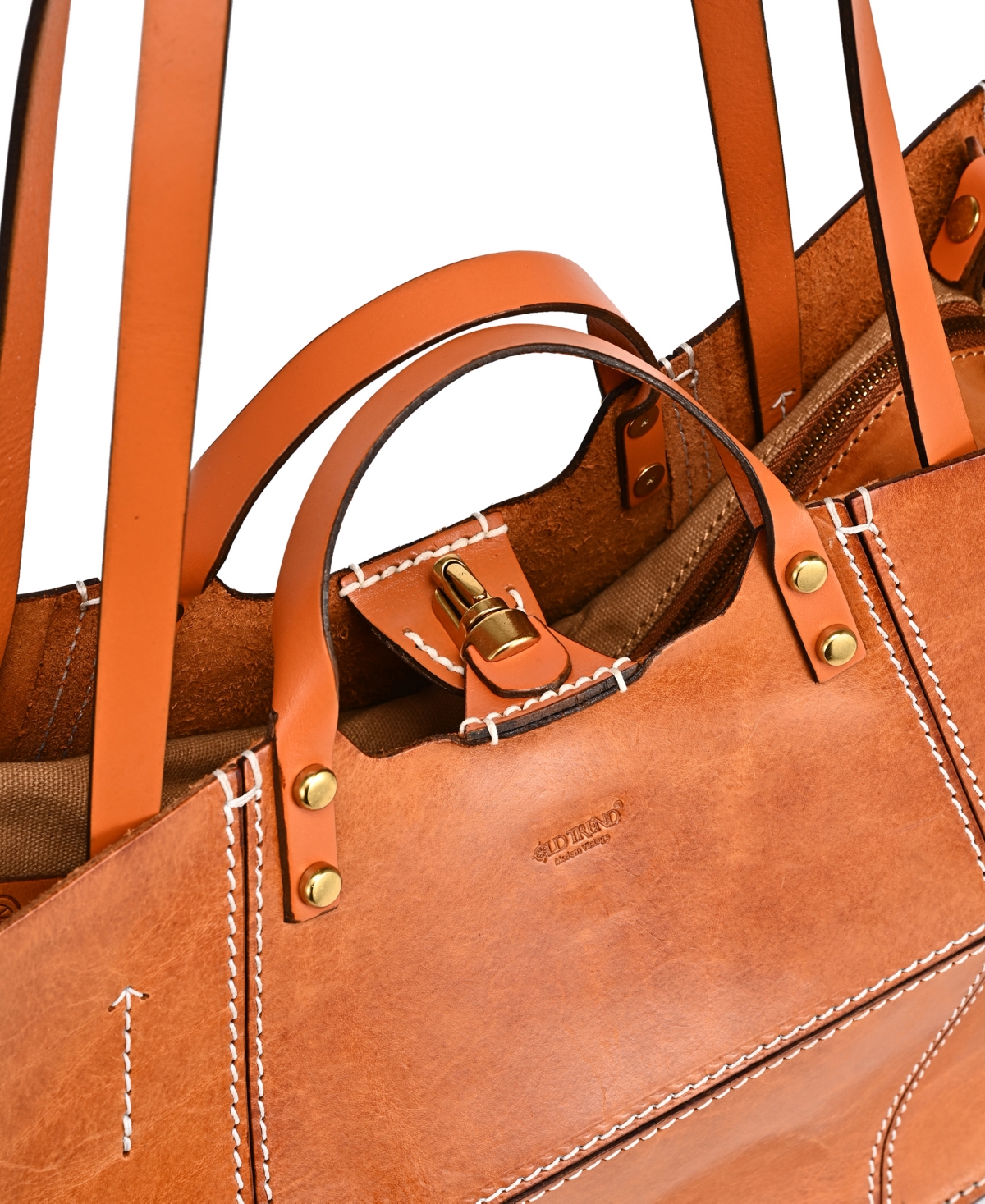 Old Trend Rosa Leather Tote In Caramel