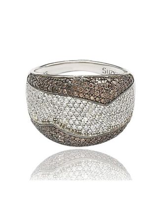 Suzy Levian Sterling Silver Cubic Zirconia Fold Over Ring