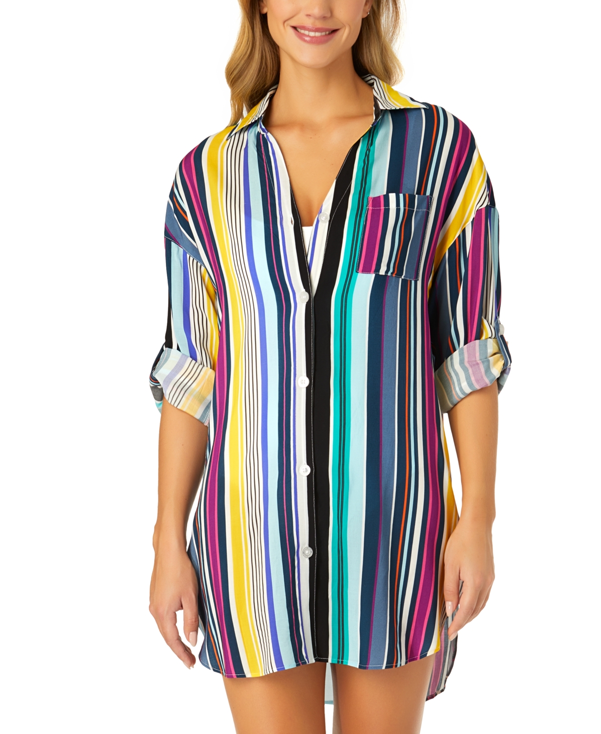 Women's Boyfriend Shirt Swim Cover-Up - Multi