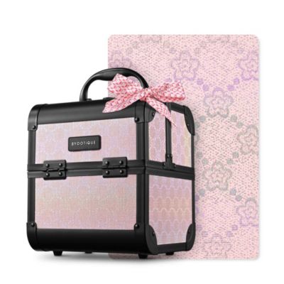 Makeup Train Case Cosmetic Organizer w/ Mirror Artist Grace ForgetMeNot