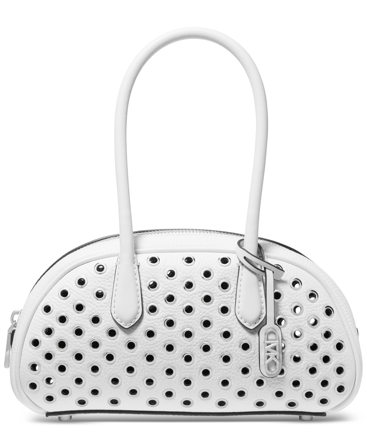 Michael Kors Michael  Lulu Leather Handle Satchel In Optic White