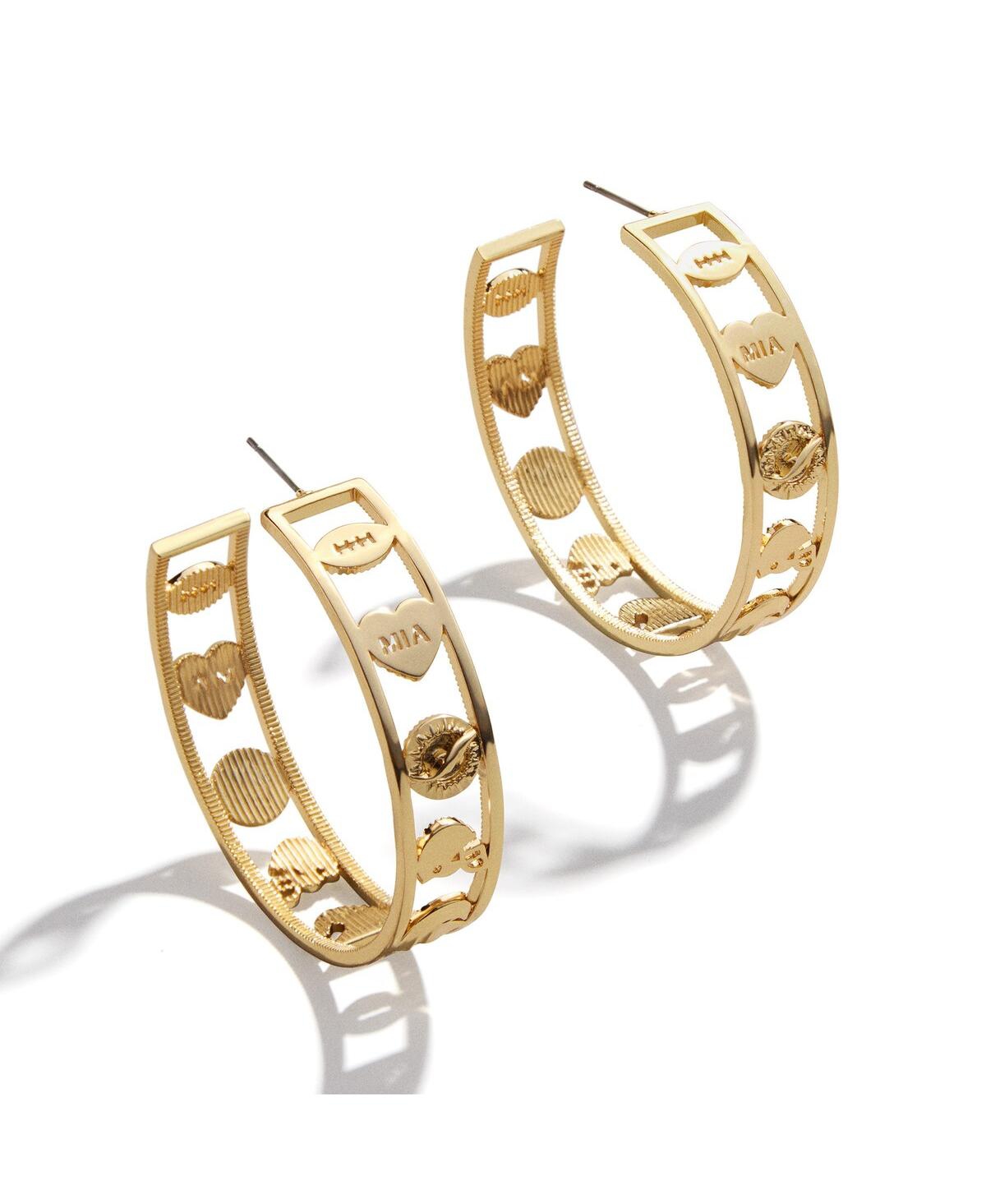 x Baublebar Miami Dolphins Motif Hoop Earrings
