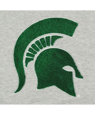 Women's Ash Michigan State Spartans In It To Win It Sporty Mock Neck Pullover Sweatshirt