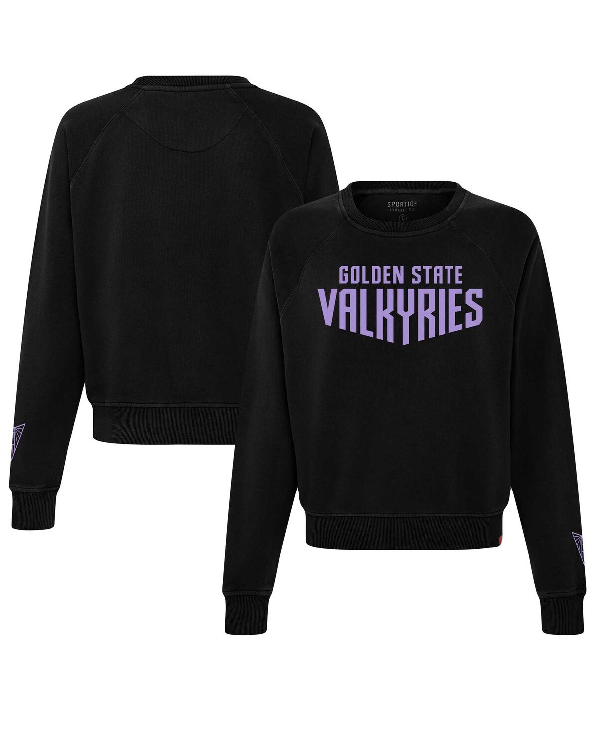SPORTIQE WOMEN'S BLACK GOLDEN STATE VALKYRIES ASHLYN PREMIUM PULLOVER SWEATSHIRT 