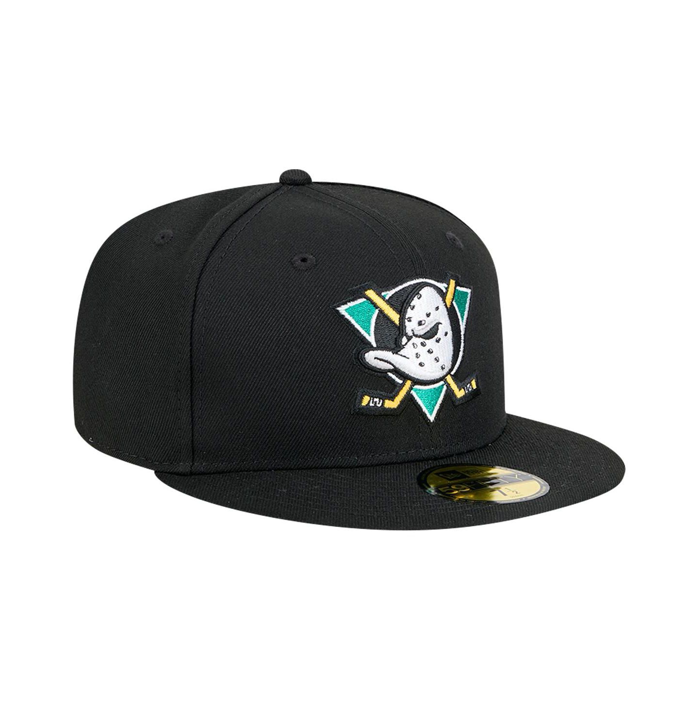 Мужская кепка New Era Black Anaheim Ducks Core 59FIFTY Fitted Hat — фото 3