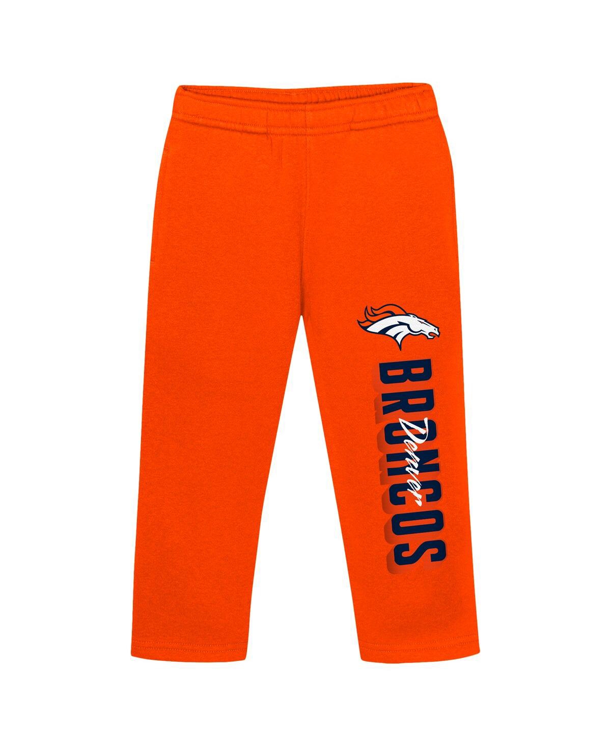 Outerstuff ToddlerDenver Broncos Coin Toss Pullover Fleece Hoodie Pants Set - Orange