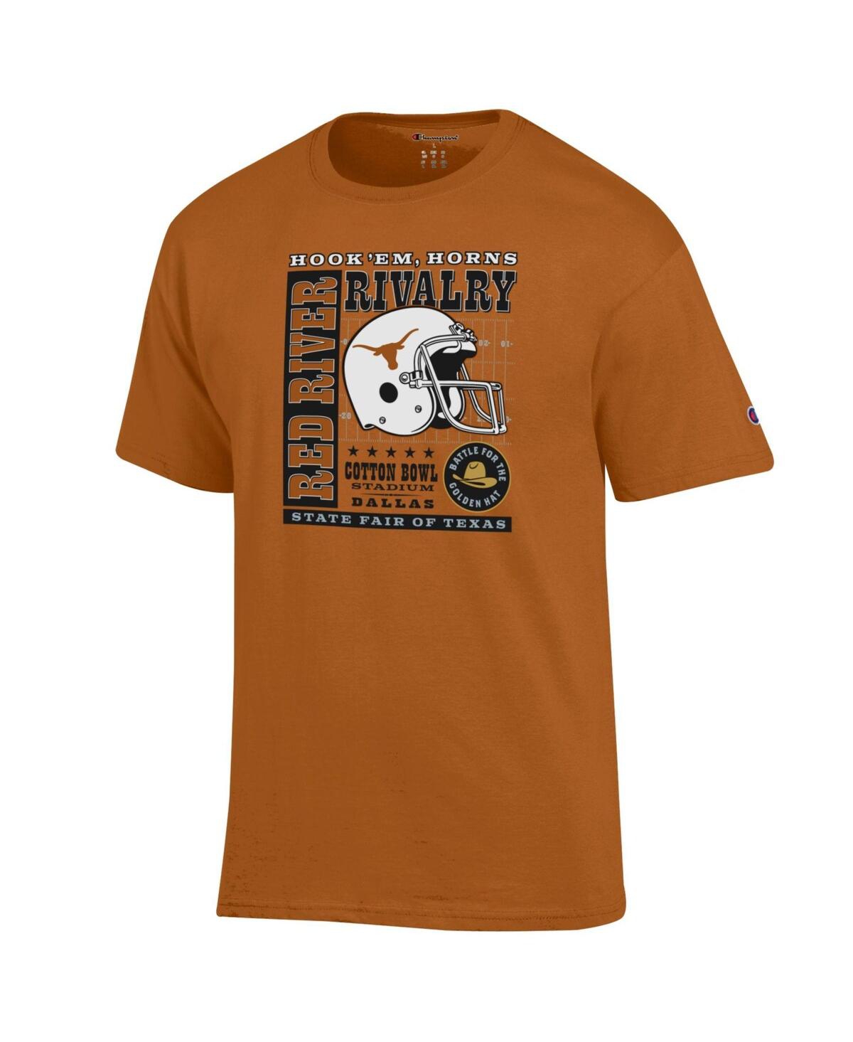 Champion Men's Orange Texas Longhorns Red River Rivalry Slogan T-shirt In Orange