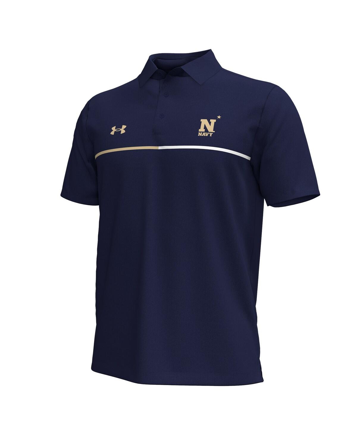 Under Armour Men'sNavy Midshipmen Playoff Chest Stripe Performance Polo - Navy