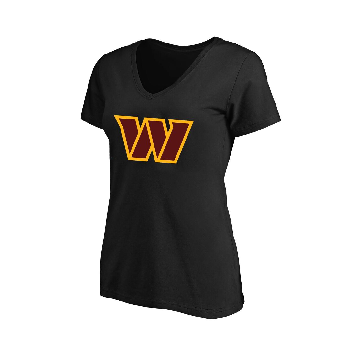 Женская футболка Fanatics Jayden Daniels Black Washington Commanders Plus Size Player Name & Number V-Neck — фото 2