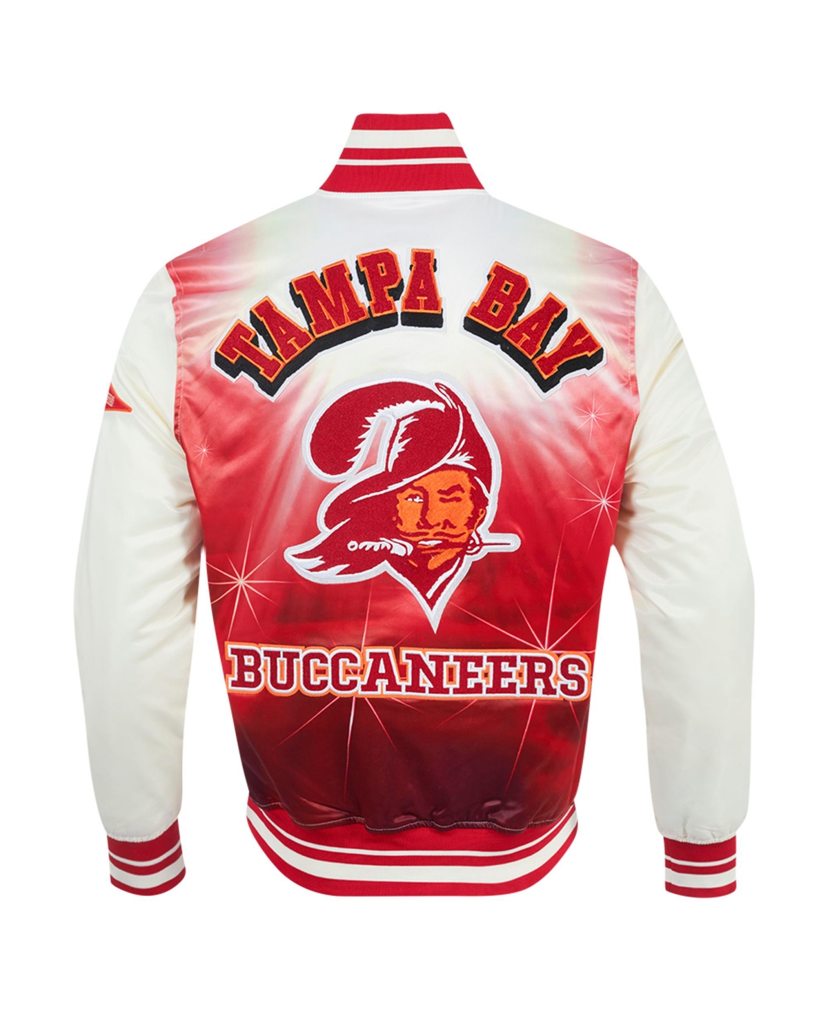 Pro Standard Men's Cream Tampa Bay Buccaneers Sublimated Satin Full-snap Jacket In Cream