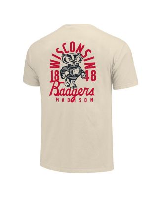 Men's Cream Wisconsin Badgers Comfort Colors Mascot Overlay T-Shirt