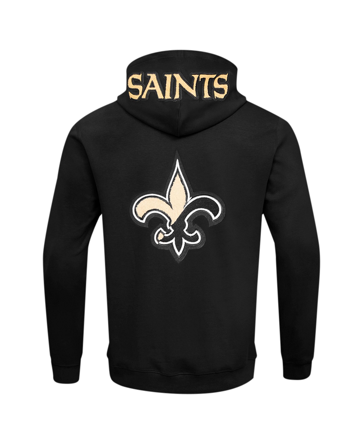 Pro Standard Men'sNew Orleans Saints Split Logo Double Knit Full-Zip Hoodie - Black