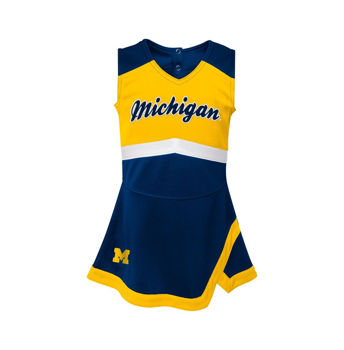 Платье Outerstuff Navy Michigan Wolverines Cheer Captain Jumper Dress для девочек — фото 4