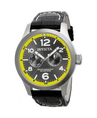 Men's 14141 I-Force Quartz 3 Hand Charcoal Dial Watch